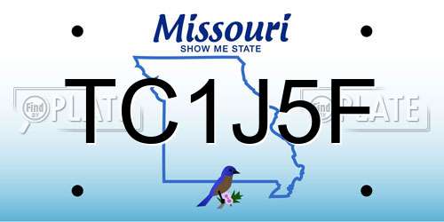 TC1J5F Missouri License Plate