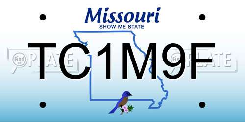 TC1M9F Missouri License Plate