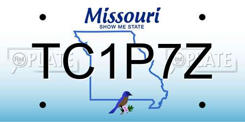 TC1P7Z Missouri License Plate