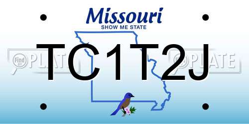 TC1T2J Missouri License Plate