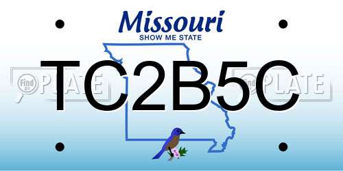 TC2B5C Missouri License Plate