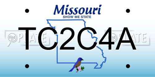 TC2C4A Missouri License Plate