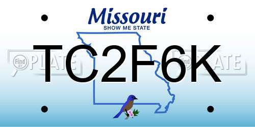TC2F6K Missouri License Plate