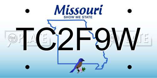 TC2F9W Missouri License Plate