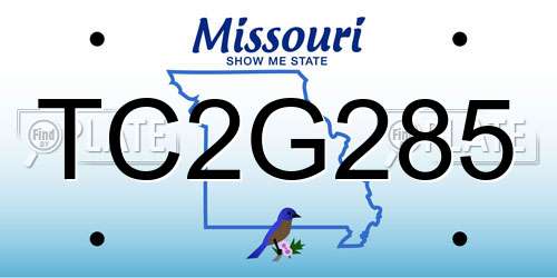 TC2G285 Missouri License Plate