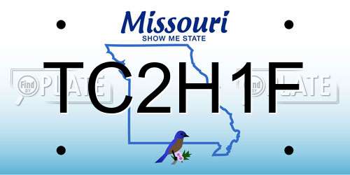 TC2H1F Missouri License Plate