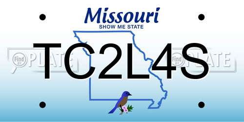 TC2L4S Missouri License Plate