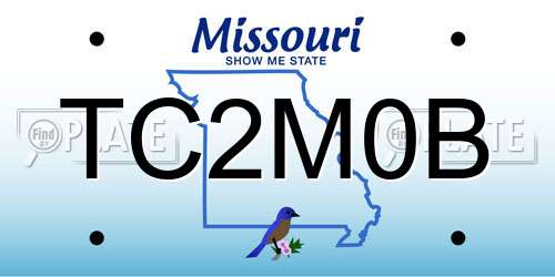 TC2M0B Missouri License Plate