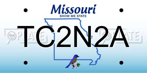 TC2N2A Missouri License Plate