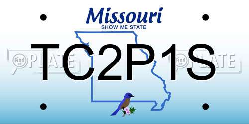 TC2P1S Missouri License Plate