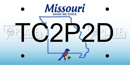 TC2P2D Missouri License Plate