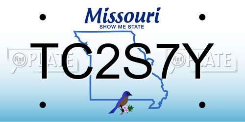 TC2S7Y Missouri License Plate
