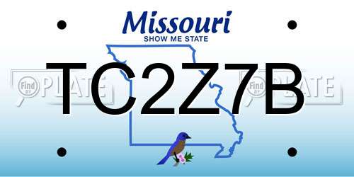 TC2Z7B Missouri License Plate