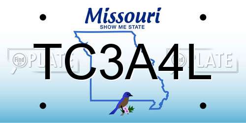 TC3A4L Missouri License Plate