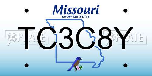 TC3C8Y Missouri License Plate