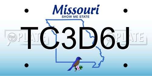 TC3D6J Missouri License Plate