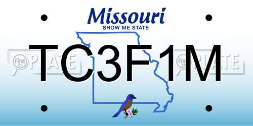 TC3F1M Missouri License Plate
