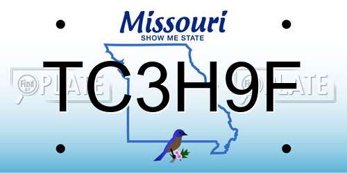 TC3H9F Missouri License Plate