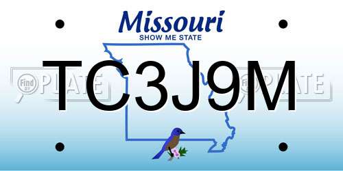 TC3J9M Missouri License Plate