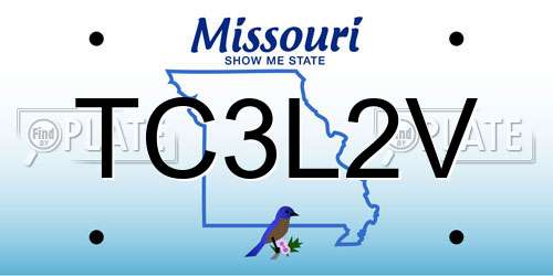 TC3L2V Missouri License Plate