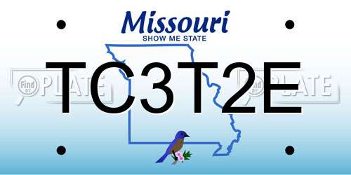 TC3T2E Missouri License Plate