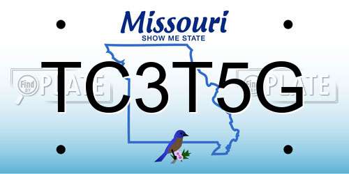 TC3T5G Missouri License Plate