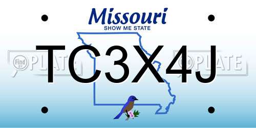 TC3X4J Missouri License Plate
