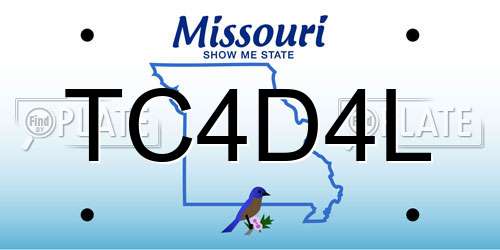 TC4D4L Missouri License Plate