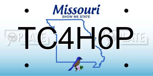 TC4H6P Missouri License Plate