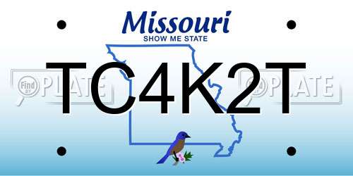 TC4K2T Missouri License Plate