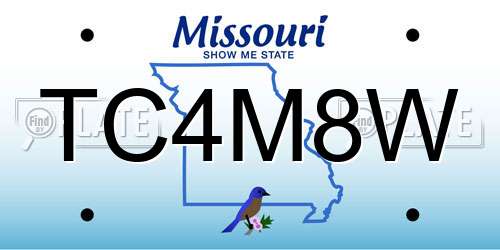 TC4M8W Missouri License Plate