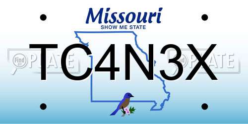 TC4N3X Missouri License Plate