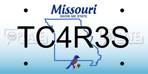 TC4R3S Missouri License Plate