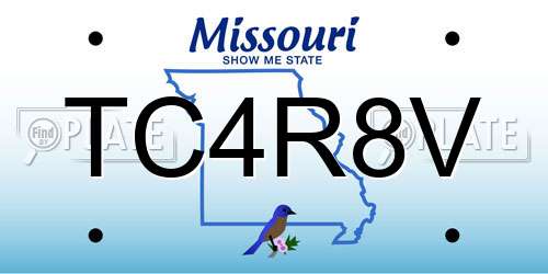 TC4R8V Missouri License Plate