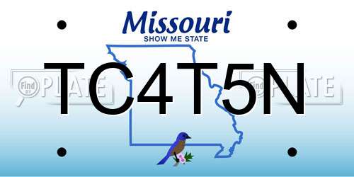 TC4T5N Missouri License Plate