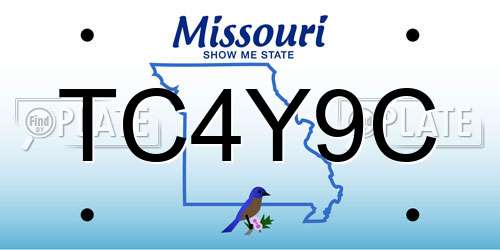 TC4Y9C Missouri License Plate