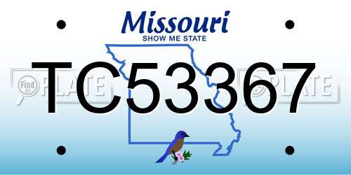 TC53367 Missouri License Plate