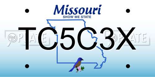 TC5C3X Missouri License Plate