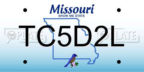 TC5D2L Missouri License Plate