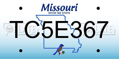 TC5E367 Missouri License Plate