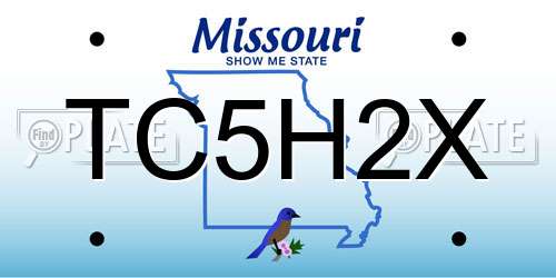 TC5H2X Missouri License Plate