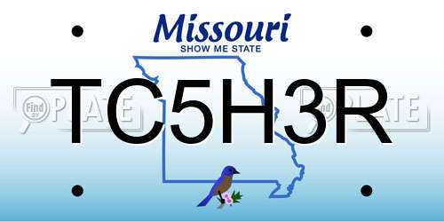TC5H3R Missouri License Plate