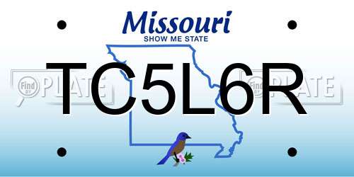 TC5L6R Missouri License Plate