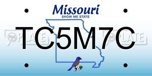 TC5M7C Missouri License Plate