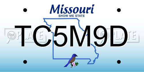 TC5M9D Missouri License Plate