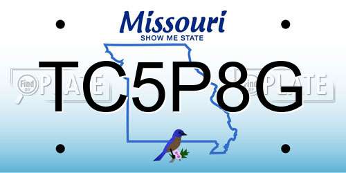 TC5P8G Missouri License Plate