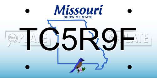 TC5R9F Missouri License Plate