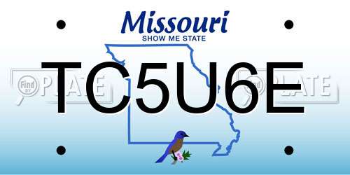TC5U6E Missouri License Plate