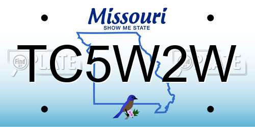 TC5W2W Missouri License Plate