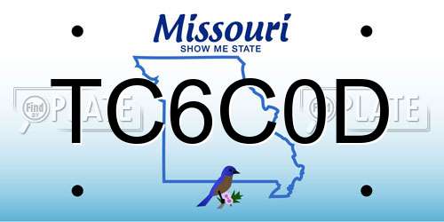 TC6C0D Missouri License Plate